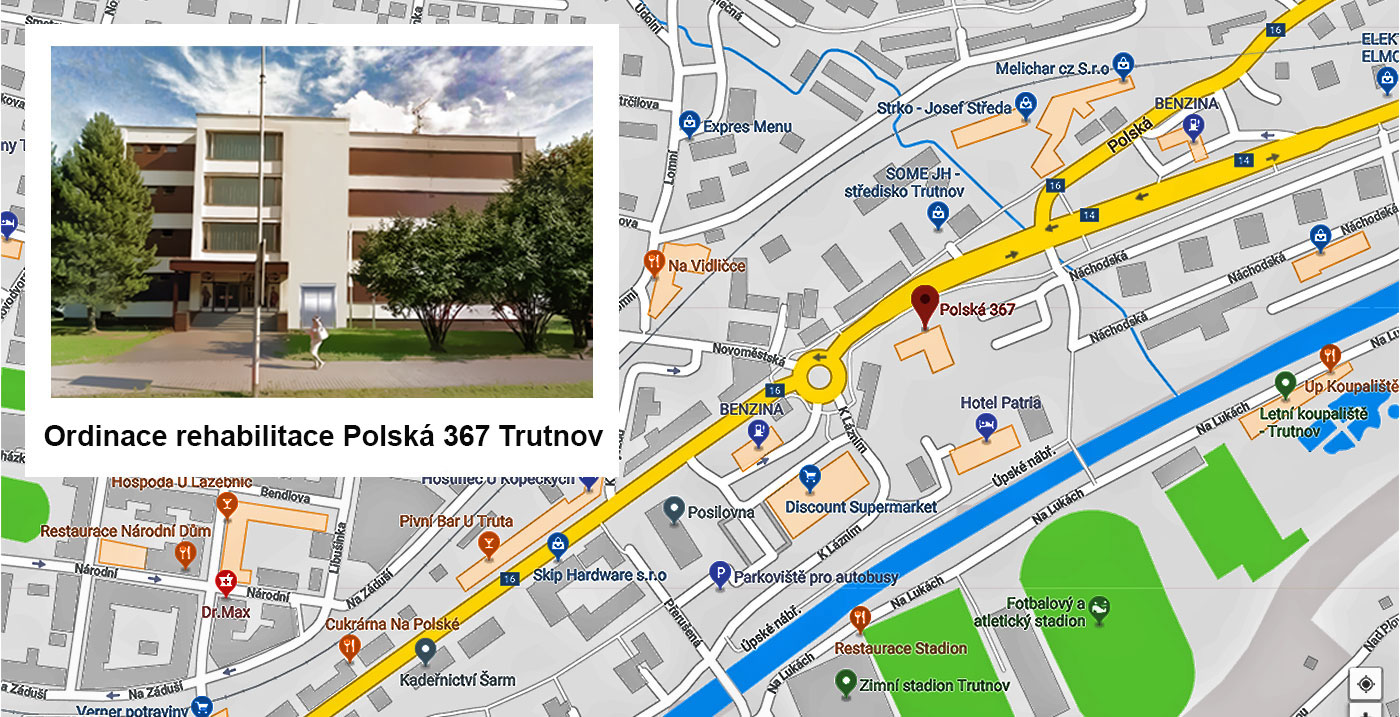 Ordinace rehabilitace a fyzioterapie Polská 367 u Lidlu Ordinace rehabilitace a fyzioterapie Polská 367
